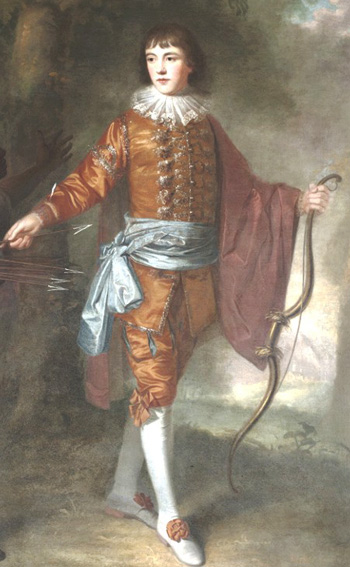 Young man withbow and arrows